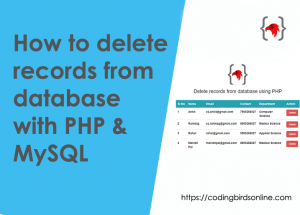 How to delete records from a database with PHP – Coding Birds Online