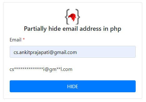 How to partially hide email address in PHP, AJAX – Coding Birds Online